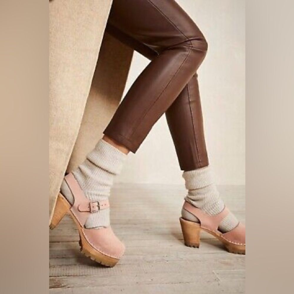 MIA Abba Women’s Leather Suede Ankle Strap SWEDISH Clogs